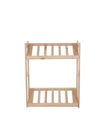 Regały - Regał drewniany na skrzynki LSR 2 półki na skrzynie Naturalny - produkt 13