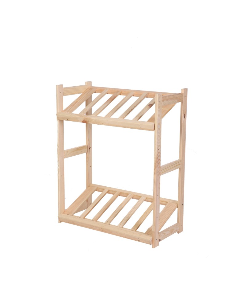 Regały - Regał drewniany na skrzynki LSR 2 półki na skrzynie Naturalny - produkt b2b.wamar.biz 17