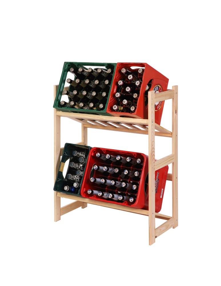 Regały - Regał drewniany na skrzynki LSR 2 półki na skrzynie Naturalny - produkt b2b.wamar.biz 20