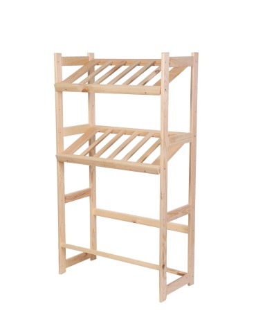 Regały - Regał drewniany na skrzynki LSR 3 półki na skrzynie Naturalny - produkt 3