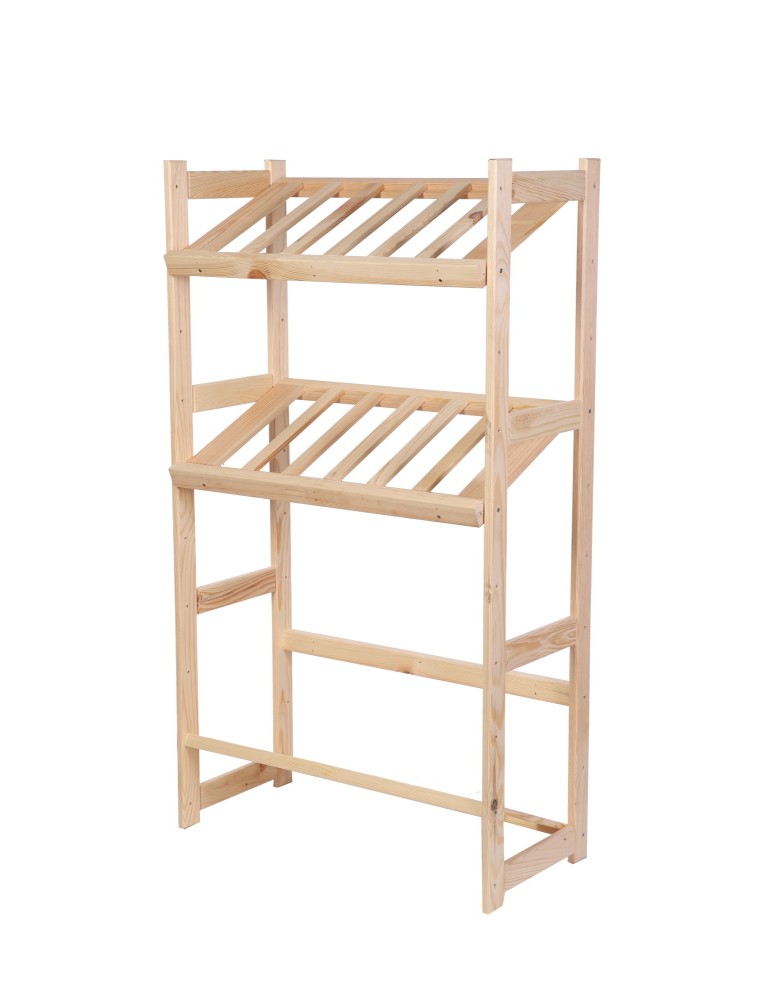 Regały - Regał drewniany na skrzynki LSR 3 półki na skrzynie Naturalny - produkt b2b.wamar.biz 3