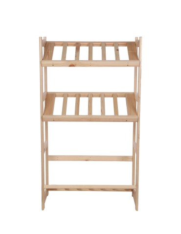 Regały - Regał drewniany na skrzynki LSR 3 półki na skrzynie Naturalny - produkt 11