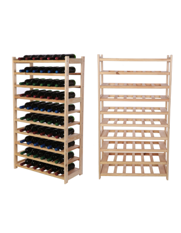 Regał Na Wino – Seria LSR – 10 Leżni/60 Butelek – Naturalny