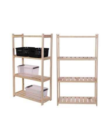 Regał drewniany do spiżarni LSR 4 półki proste Naturalny