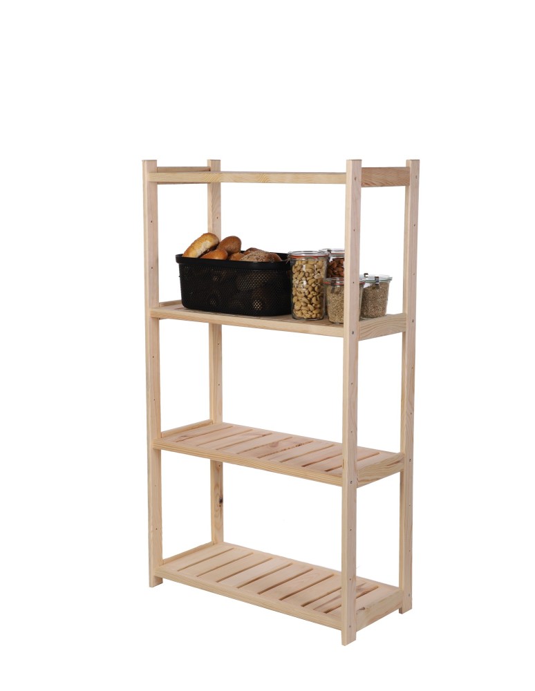 Regały - Regał drewniany do spiżarni LSR 4 półki proste Naturalny - produkt b2b.wamar.biz 2