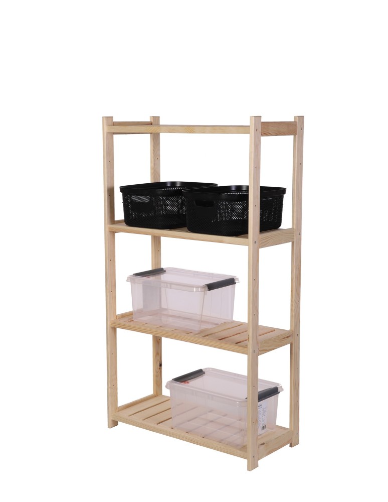 Regały - Regał drewniany do spiżarni LSR 4 półki proste Naturalny - produkt b2b.wamar.biz 6