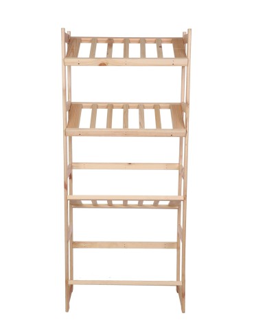 Regały - Regał drewniany na skrzynki LSR 4 półki na skrzynie Naturalny - product 7