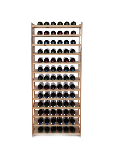 Regały - Regał drewniany na wino LSR 13 leżni na butelki Naturalny - product 5