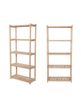Regał drewniany do spiżarni LSR 5 półek prostych Naturalny