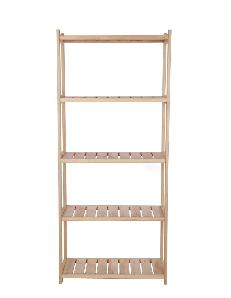 Regały - Regał drewniany do spiżarni LSR 5 półek prostych Naturalny - product b2b.wamar.biz 3