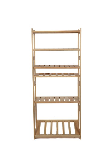 Regały - Regał drewniany do spiżarni LSR P4W1S1 Naturalny - product 3