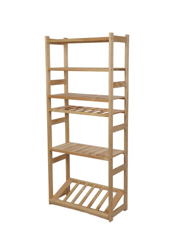 Regały - Regał drewniany do spiżarni LSR P4W1S1 Naturalny - product 5