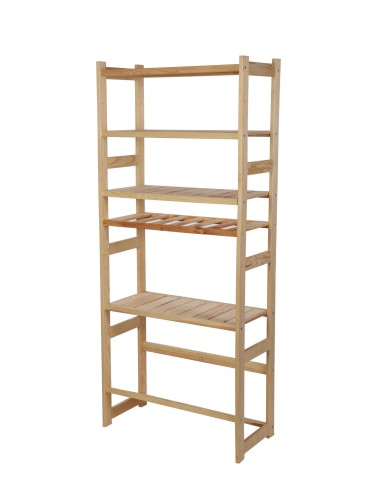 Regały - Regał drewniany do spiżarni LSR P4W1S1 Naturalny - product 7