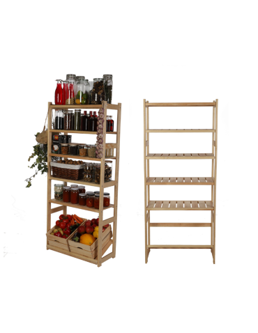 Regał drewniany do spiżarni LSR P500S1 Naturalny
