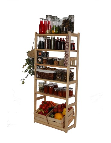 Regały - Regał drewniany do spiżarni LSR P500S1 Naturalny - produkt 3