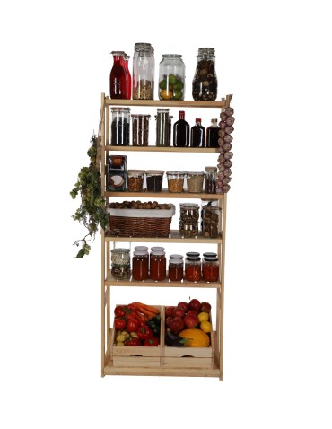 Regały - Regał drewniany do spiżarni LSR P500S1 Naturalny - produkt 4