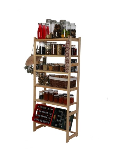 Regały - Regał drewniany do spiżarni LSR P500S1 Naturalny - produkt 5
