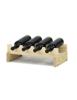 Regał na wino drewniany modułowy RW10 04x01 Naturalny - product 2