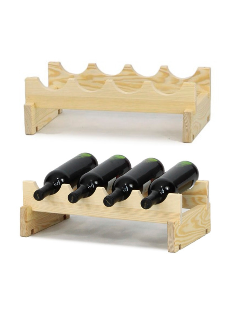 Regały - Regał na wino drewniany modułowy RW10 04x01 Naturalny - product b2b.wamar.biz 1