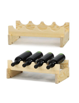 Regał na wino drewniany modułowy RW10 04x01 Naturalny