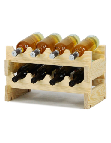 Regał na wino drewniany modułowy RW10 04x02 Naturalny