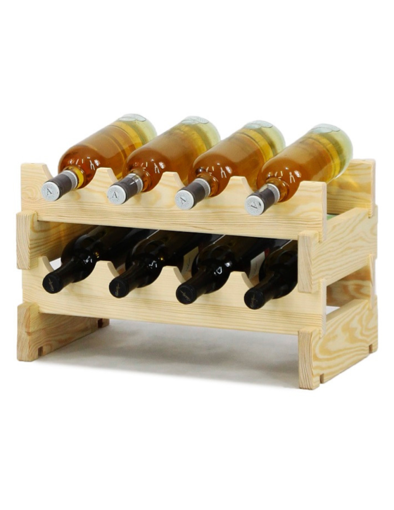 Regały - Regał na wino drewniany modułowy RW10 04x02 Naturalny - product b2b.wamar.biz 1