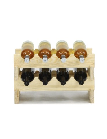 Regały - Regał na wino drewniany modułowy RW10 04x02 Naturalny - product 3