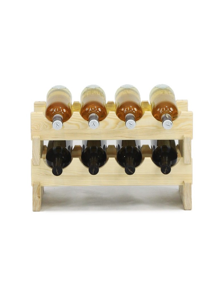 Regały - Regał na wino drewniany modułowy RW10 04x02 Naturalny - product b2b.wamar.biz 3