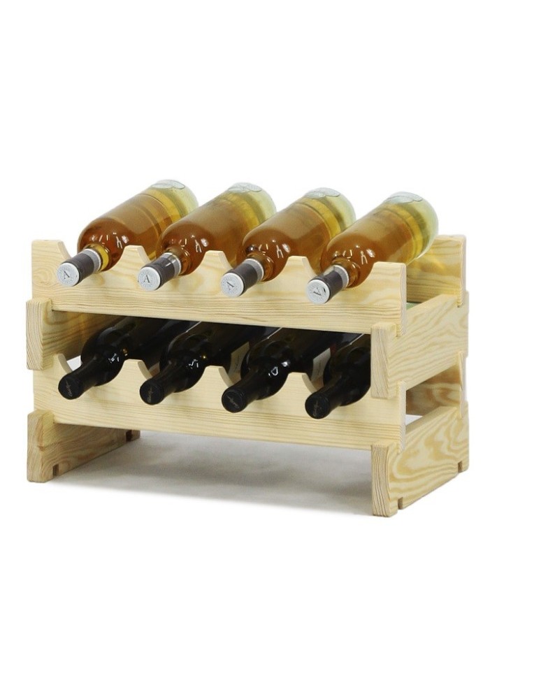 Regały - Regał na wino drewniany modułowy RW10 04x02 Naturalny - product b2b.wamar.biz 4