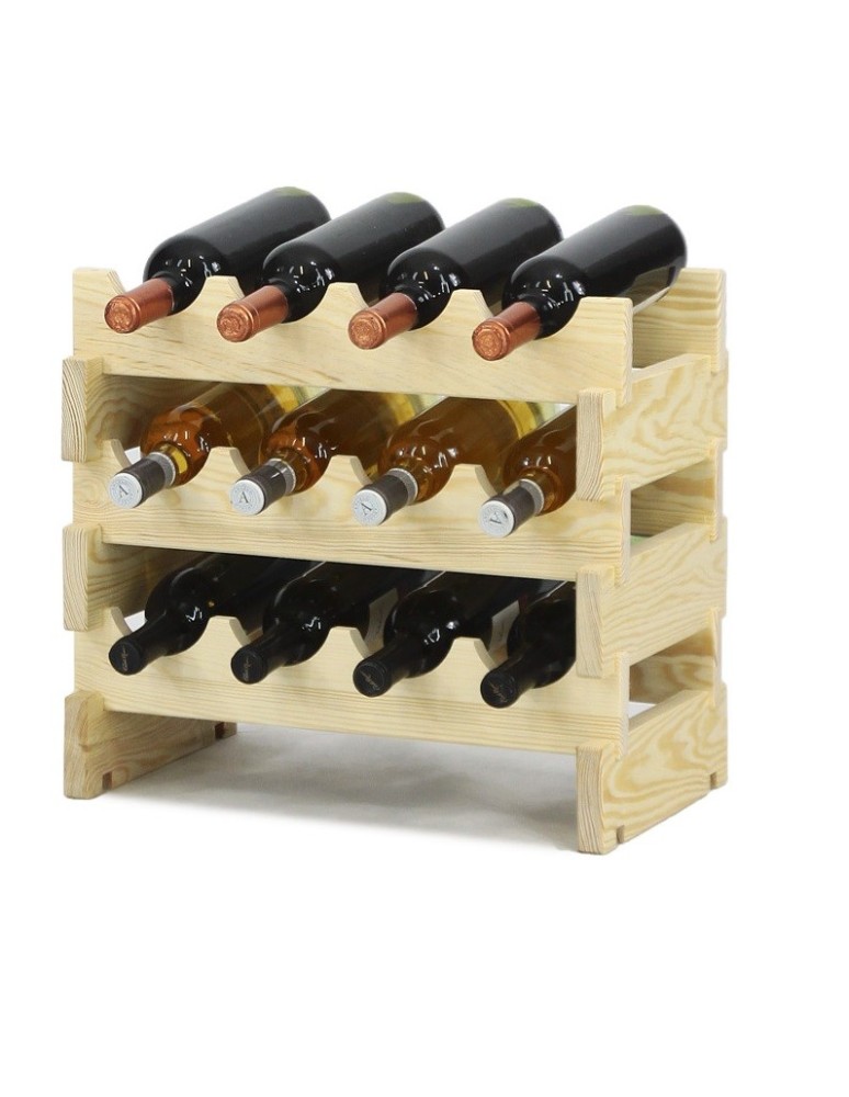 Regały - Regał na wino drewniany modułowy RW10 04x03 Naturalny - product b2b.wamar.biz 2