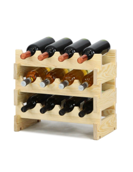 Regał na wino drewniany modułowy RW10 04x03 Naturalny