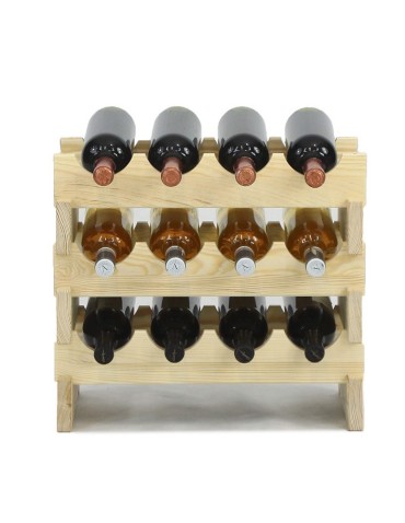 Regały - Regał na wino drewniany modułowy RW10 04x03 Naturalny - product 3