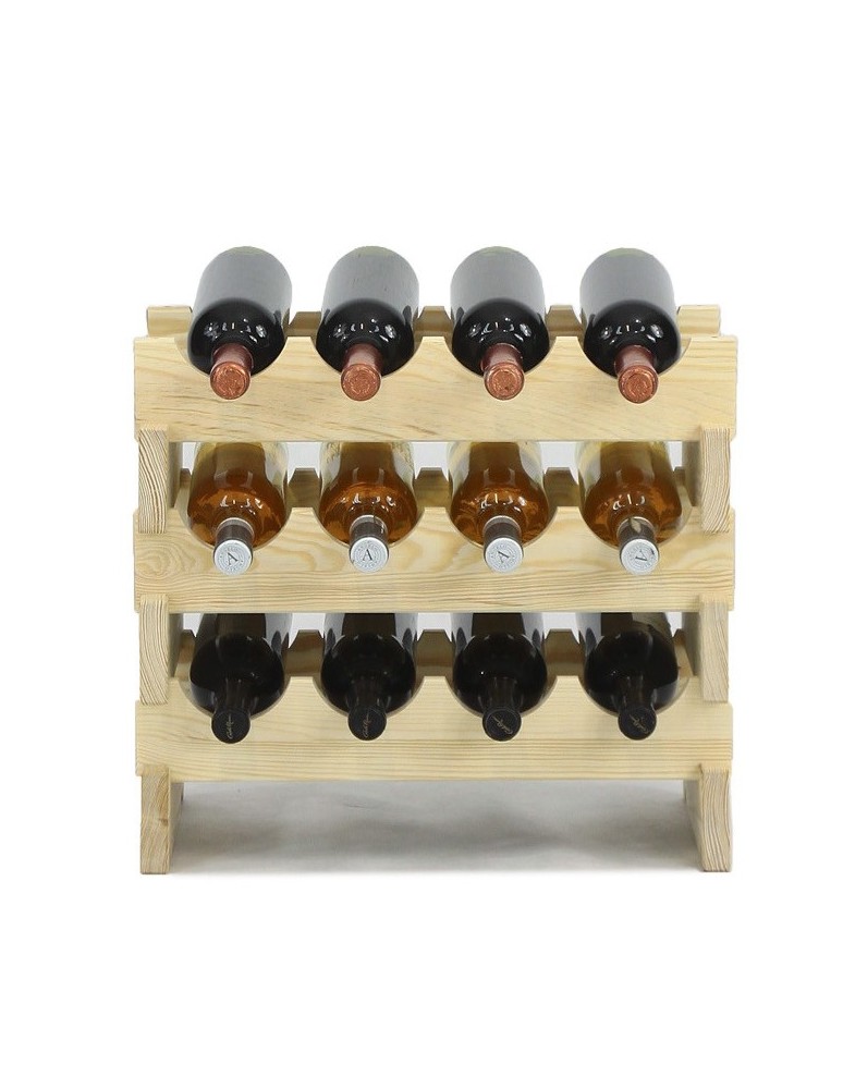 Regały - Regał na wino drewniany modułowy RW10 04x03 Naturalny - product b2b.wamar.biz 3