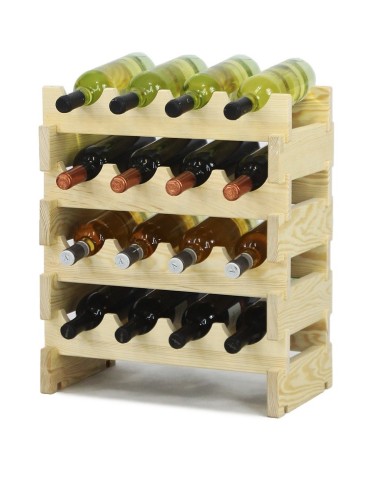 Regał na wino drewniany modułowy RW10 04x04 Naturalny - product 2