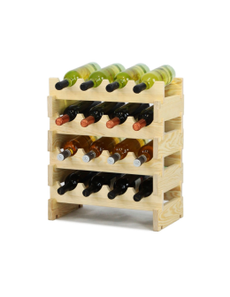 Regał na wino drewniany modułowy RW10 04x04 Naturalny