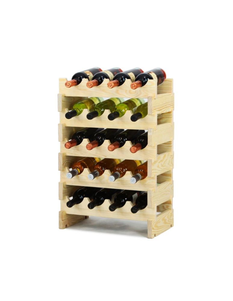 Regały - Regał na wino drewniany modułowy RW10 04x05 Naturalny - product b2b.wamar.biz 1