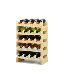 Regał na wino drewniany modułowy RW10 04x05 Naturalny