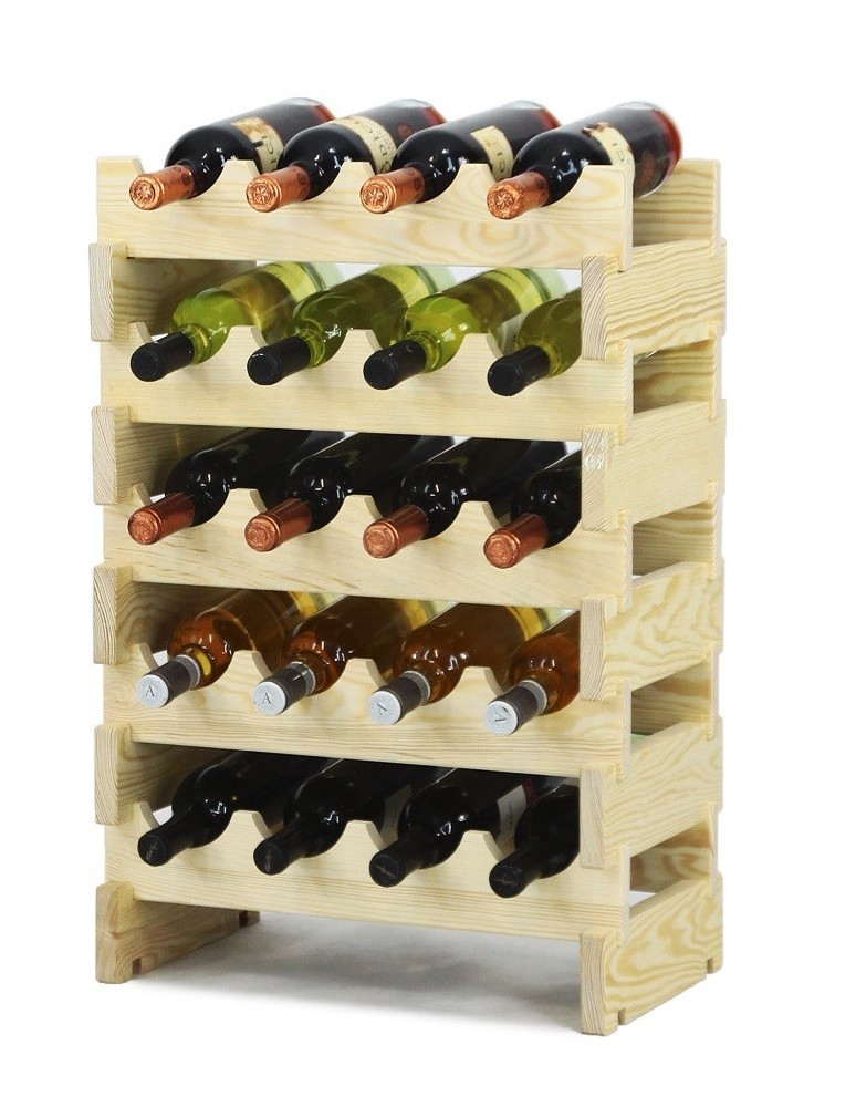 Regały - Regał na wino drewniany modułowy RW10 04x05 Naturalny - product b2b.wamar.biz 3