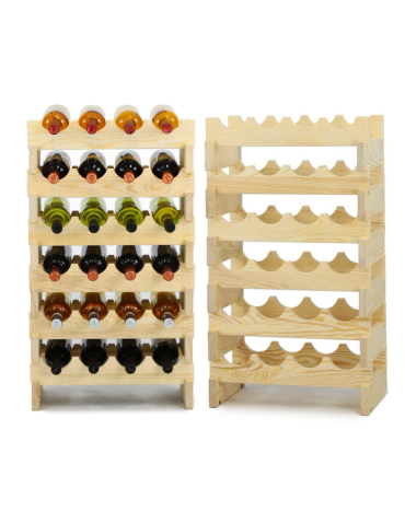 Regał na wino drewniany modułowy RW10 04x06 Naturalny