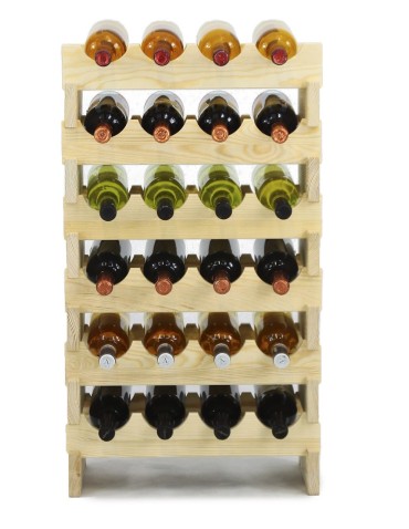 Regały - Regał na wino drewniany modułowy RW10 04x06 Naturalny - product 3