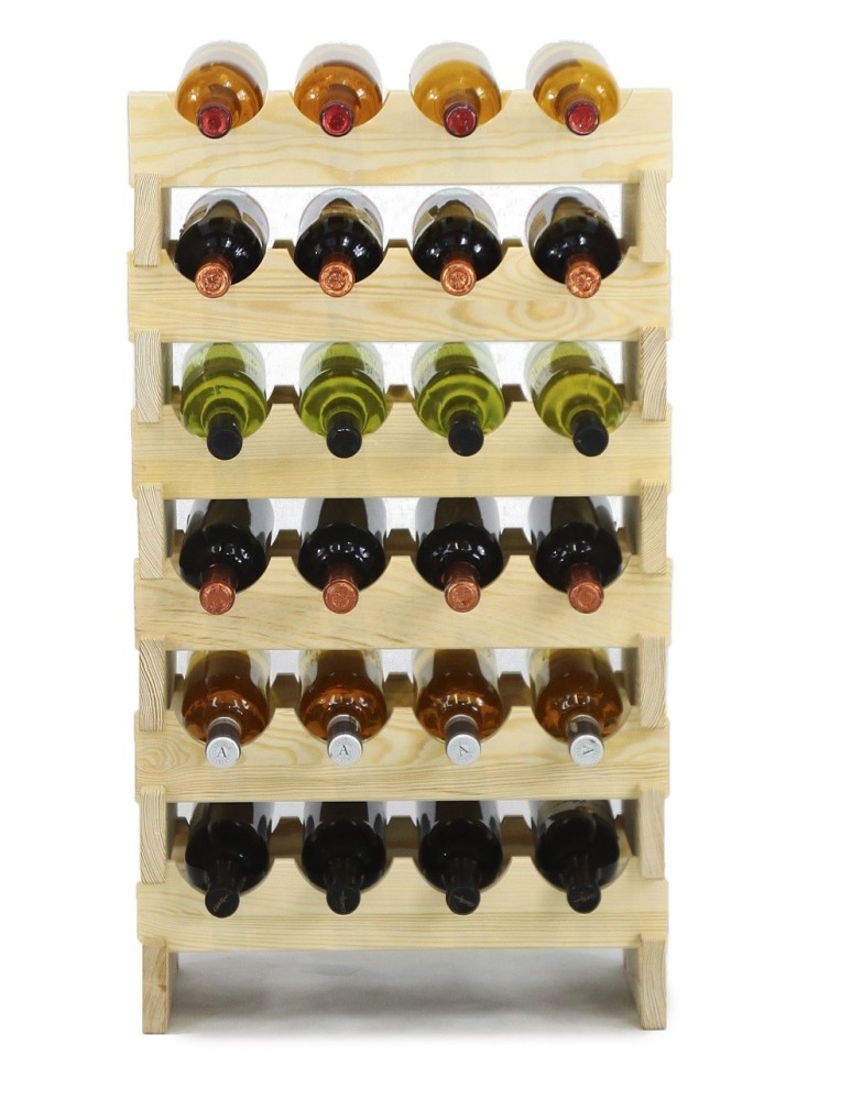 Regały - Regał na wino drewniany modułowy RW10 04x06 Naturalny - product b2b.wamar.biz 3