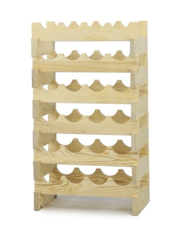 Regały - Regał na wino drewniany modułowy RW10 04x06 Naturalny - product 4