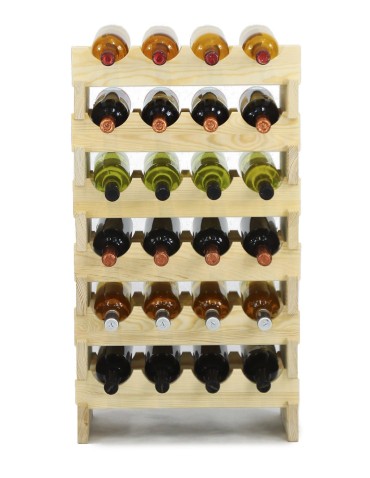 Regały - Regał na wino drewniany modułowy RW10 04x06 Naturalny - product 5