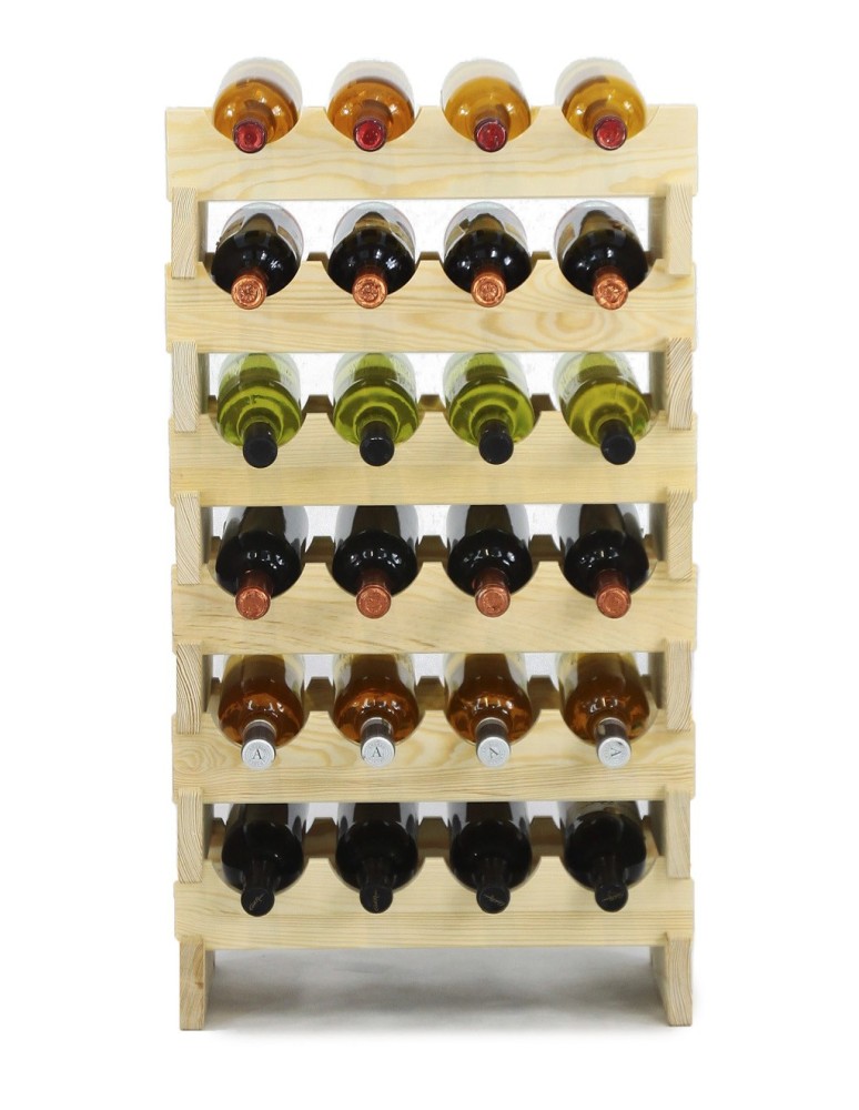 Regały - Regał na wino drewniany modułowy RW10 04x06 Naturalny - product b2b.wamar.biz 5