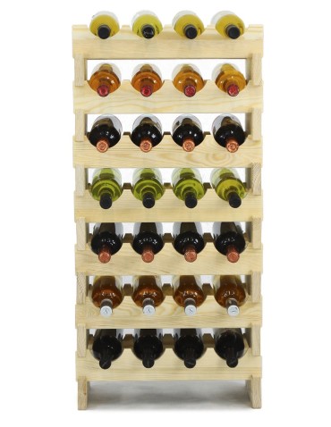 Regały - Regał na wino drewniany modułowy RW10 04x07 Naturalny - product 3