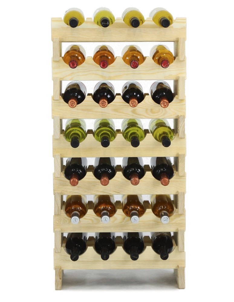 Regały - Regał na wino drewniany modułowy RW10 04x07 Naturalny - product b2b.wamar.biz 3