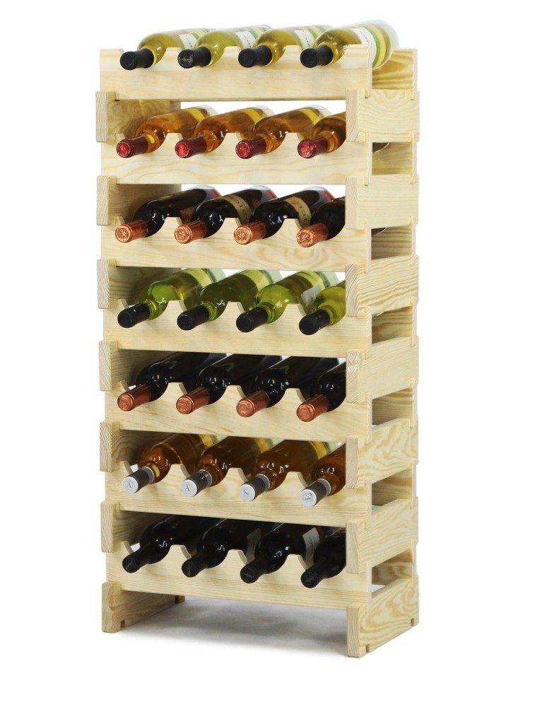 Regały - Regał na wino drewniany modułowy RW10 04x07 Naturalny - product b2b.wamar.biz 4