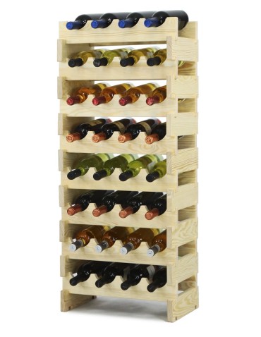 Regał na wino drewniany modułowy RW10 04x08 Naturalny - product 2