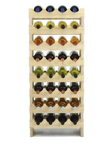 Regały - Regał na wino drewniany modułowy RW10 04x08 Naturalny - product 3