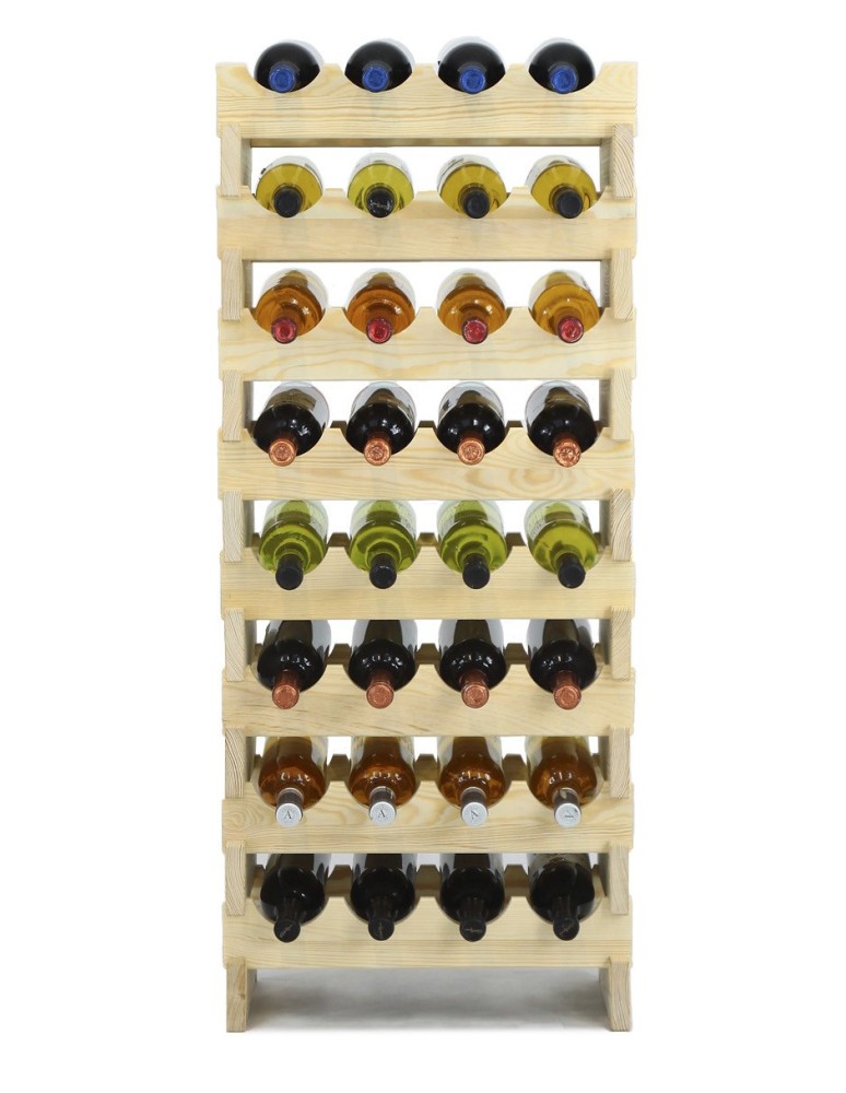 Regały - Regał na wino drewniany modułowy RW10 04x08 Naturalny - product b2b.wamar.biz 3